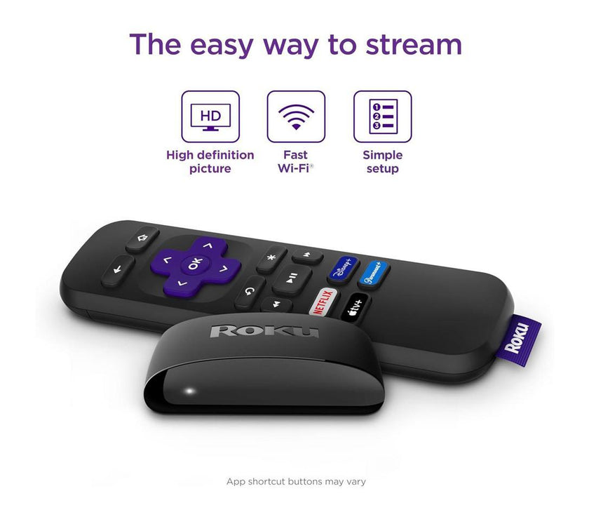 Roku Express Streaming Media Player with Standard Remote (no TV controls)