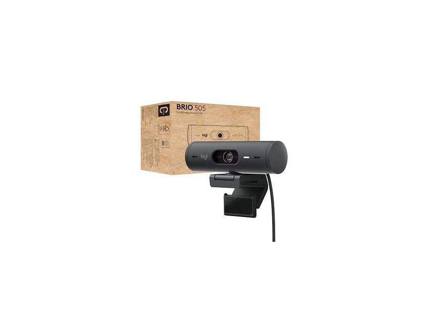 Logitech BRIO 505 Webcam - 4 Megapixel - 60 fps - Graphite - USB Type C - 1920 x 1080 Video - Auto-focus - 4x Digital Zoom - Microphone - Notebook, Display Screen, Monitor