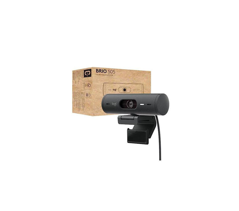 Logitech BRIO 505 Webcam - 4 Megapixel - 60 fps - Graphite - USB Type C - 1920 x 1080 Video - Auto-focus - 4x Digital Zoom - Microphone - Notebook, Display Screen, Monitor
