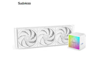Sudokoo NEXAURA 360 White Liquid CPU Cooler: 360mm AIO CPU Cooler with PWM Pump & ARGB Pump Head - Water Cooling with FDB Fans for Intel LGA 1851/1700/1200/115X AMD AM5/AM4