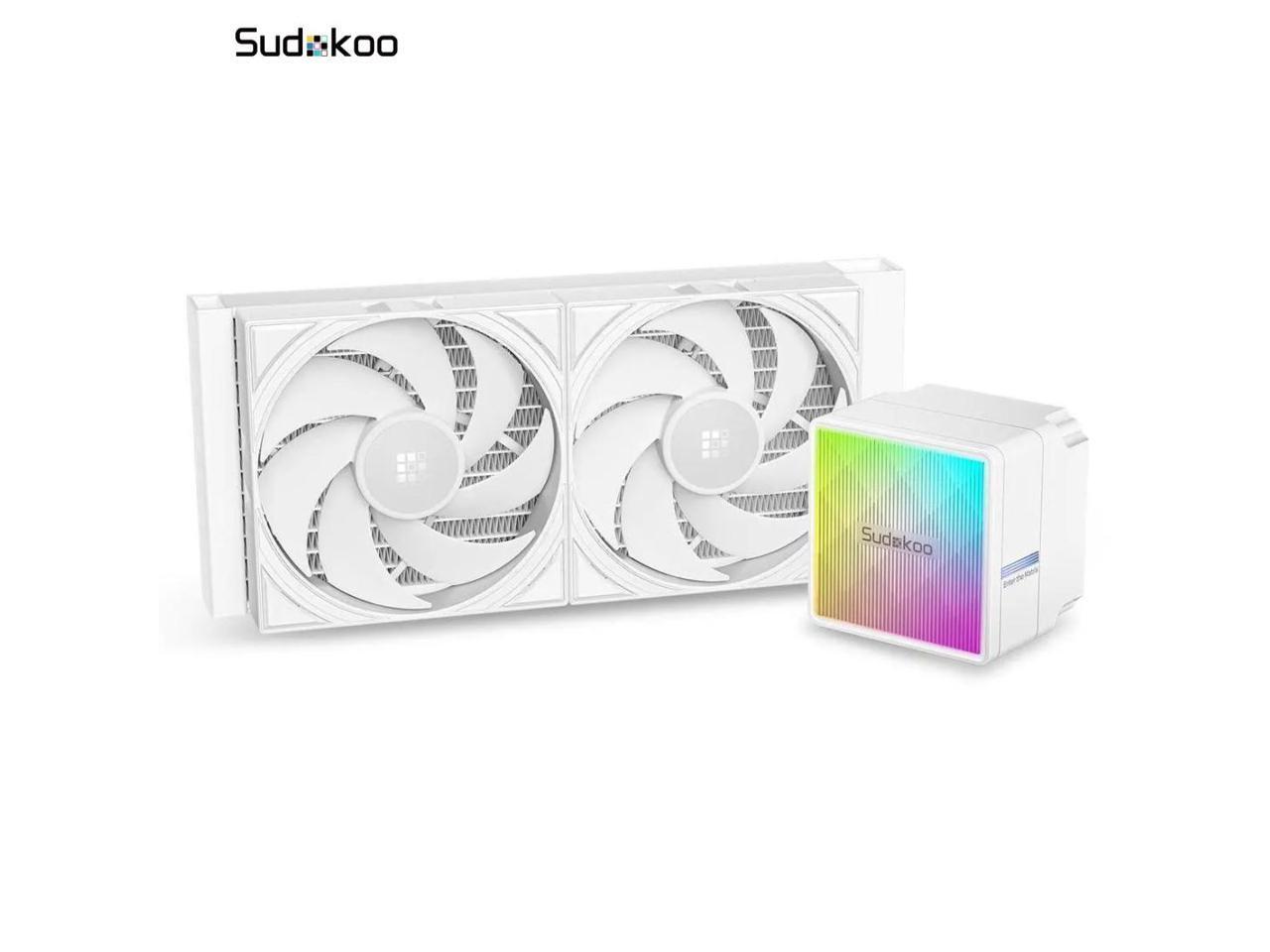 Sudokoo NEXAURA 240 White Liquid CPU Cooler: 240mm AIO CPU Cooler with PWM Pump & ARGB Pump Head - Water Cooling with FDB Fans for Intel LGA 1851/1700/1200/115X AMD AM5/AM4