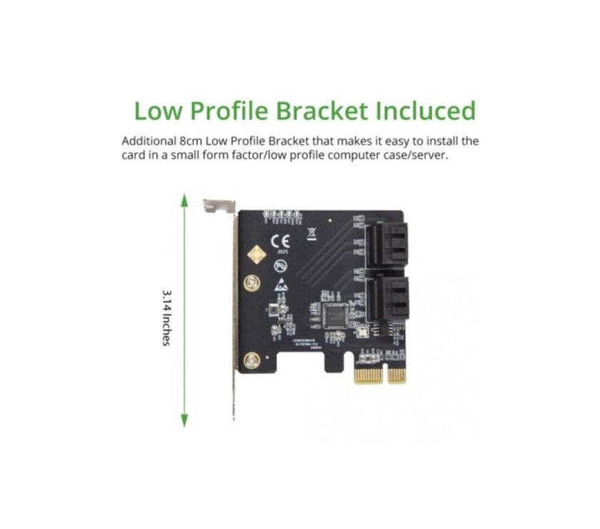 4 Port SATA III PCI-e 3.0 x1 Card Non-Raid with Low Profile Bracket