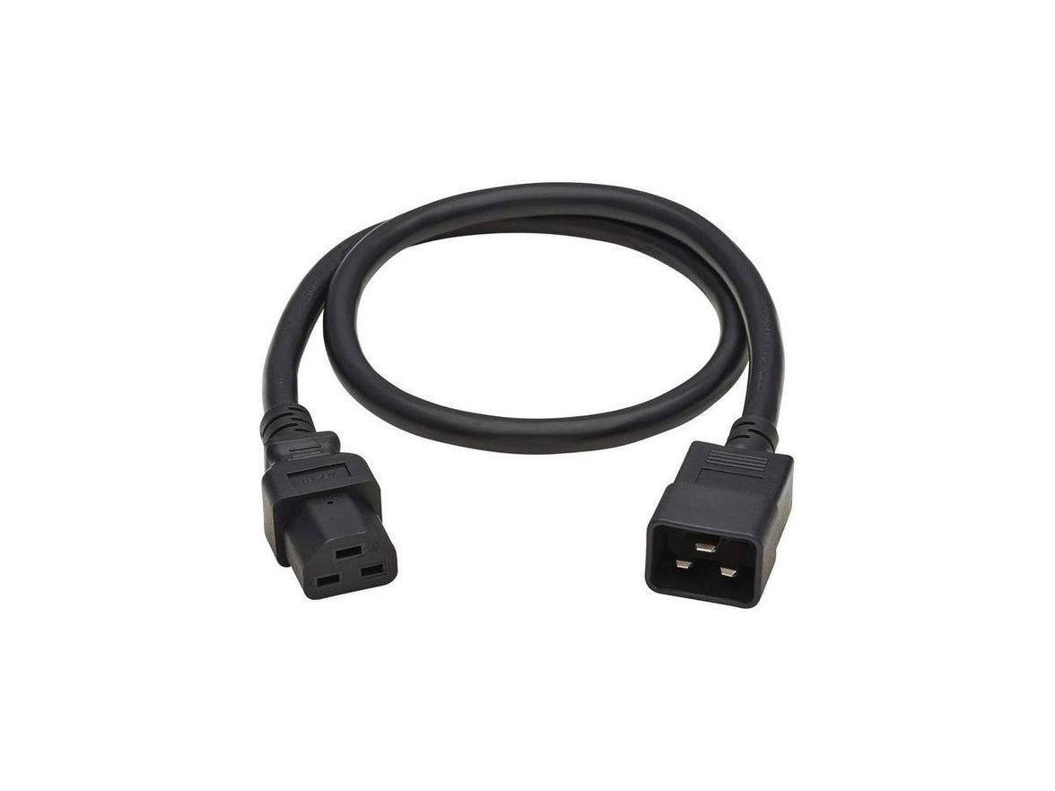Tripp Lite Power Cord, C20 to C21 - Heavy-Duty, 20A, 250V, 12 AWG, 3 ft. (0.91 m), Black - For Network Switch, PDU, UPS, Router - 250 V AC20 A - Black - 3 ft Cord Length - North America