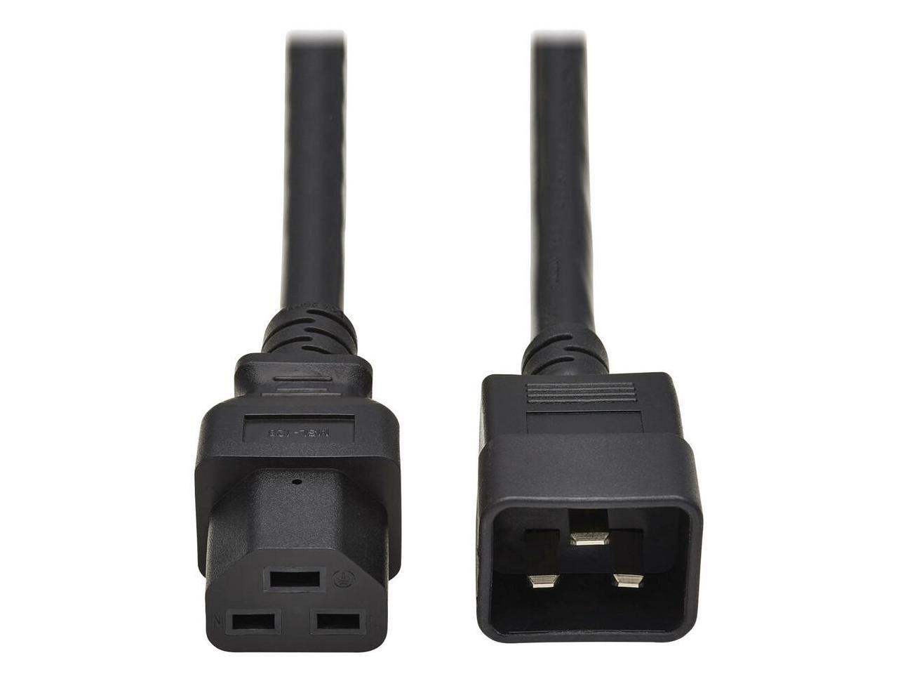Tripp Lite Power Cord, C20 to C21 - Heavy-Duty, 20A, 250V, 12 AWG, 3 ft. (0.91 m), Black - For Network Switch, PDU, UPS, Router - 250 V AC20 A - Black - 3 ft Cord Length - North America