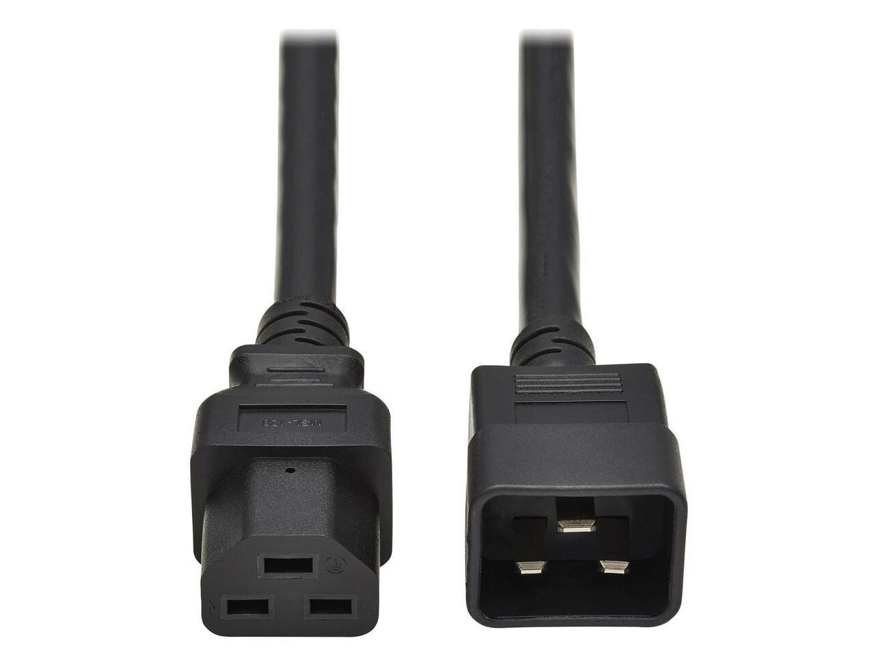 Tripp Lite Power Cord, C20 to C21 - Heavy-Duty, 20A, 250V, 12 AWG, 3 ft. (0.91 m), Black - For Network Switch, PDU, UPS, Router - 250 V AC20 A - Black - 3 ft Cord Length - North America