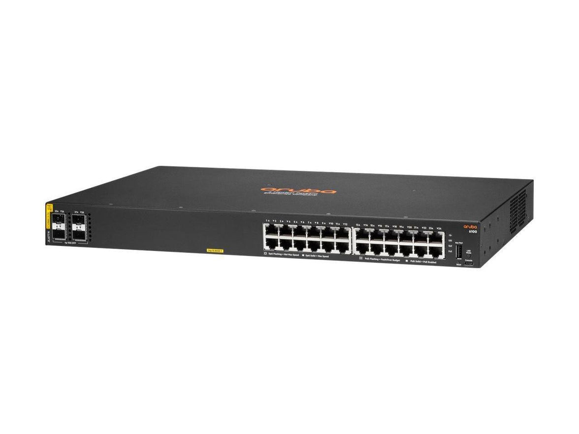 Aruba JL677A 6100 24G Class4 PoE 4SFP+ 370W Switch