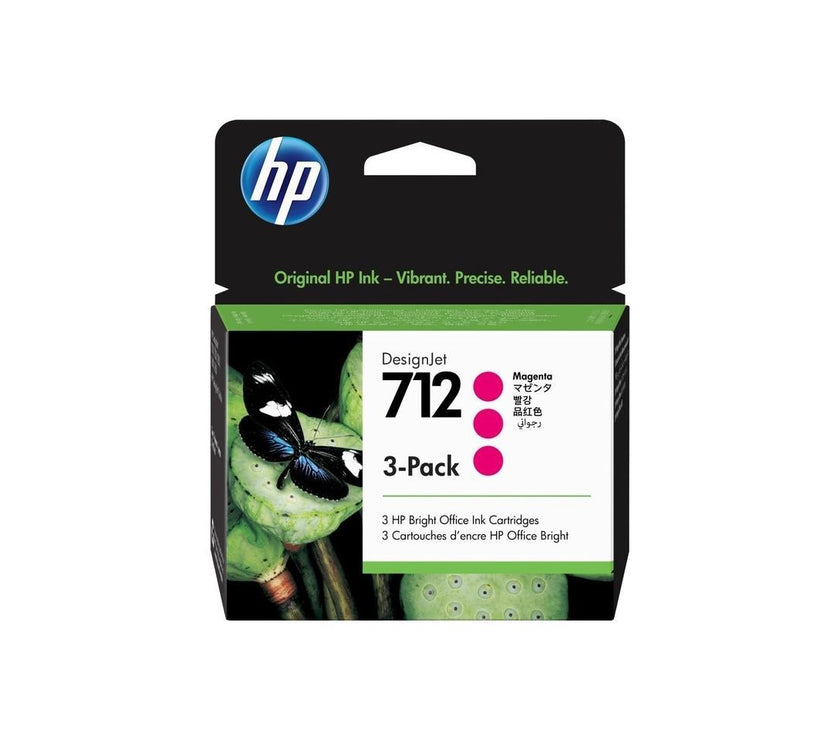 HP 712 3-pack 29-ml Magenta DesignJet Ink Cartridge, 3ED78A