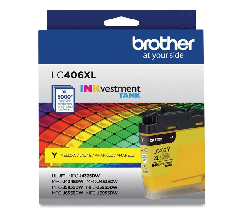 Brother LC406XLYS INKvestment High-Yield Ink 5000 Page-Yield Yellow