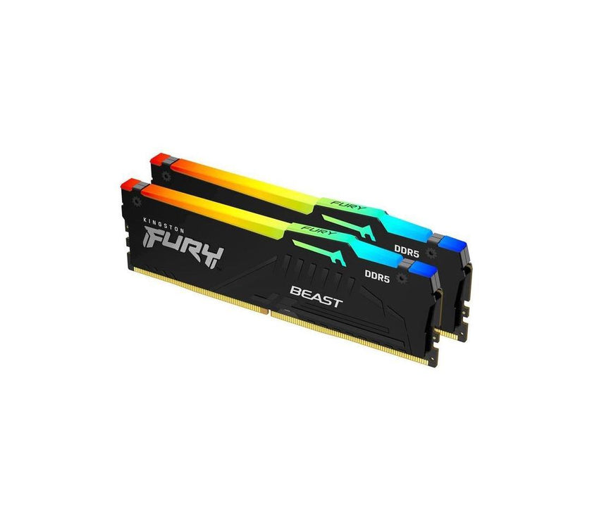 Kingston FURY Beast RGB 64GB (2 x 32GB) 288-Pin PC RAM DDR5 5200 (PC5 41600) Memory (Notebook Memory) Model KF552C40BBAK2-64