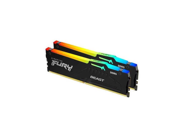 Kingston FURY Beast RGB 64GB (2 x 32GB) 288-Pin PC RAM DDR5 5200 (PC5 41600) Memory (Notebook Memory) Model KF552C40BBAK2-64