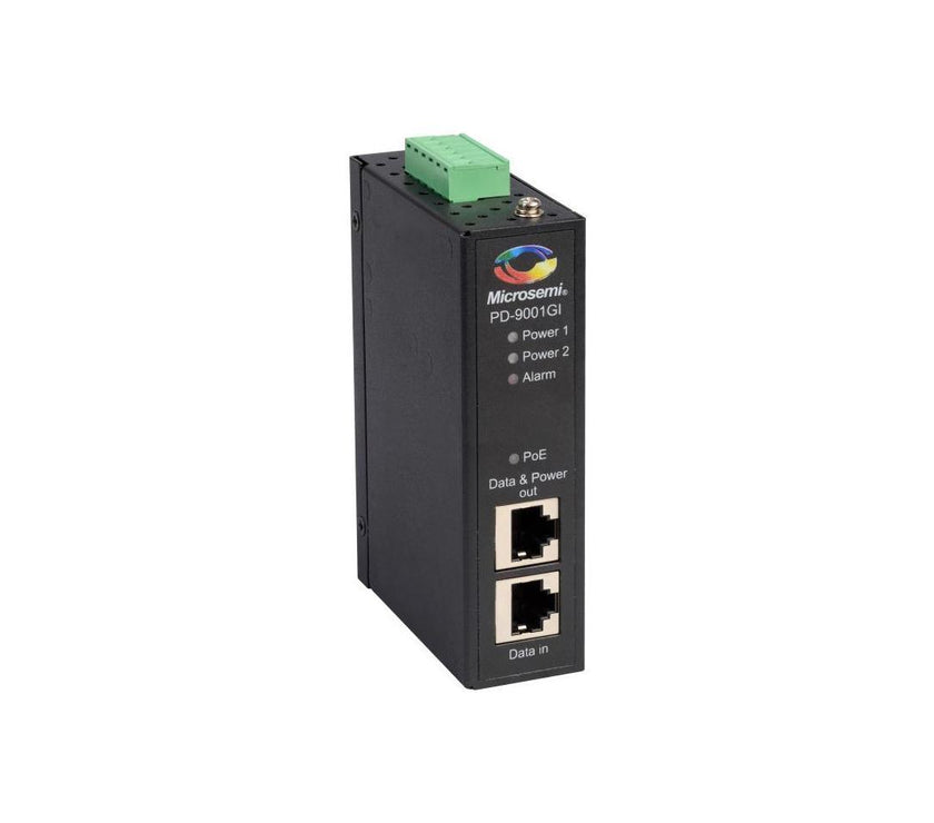 Microchip PD-9001GI/DC - PoE injector (DIN rail mountable) - DC 20 - 60 V - 30 Watt - output connectors: 1