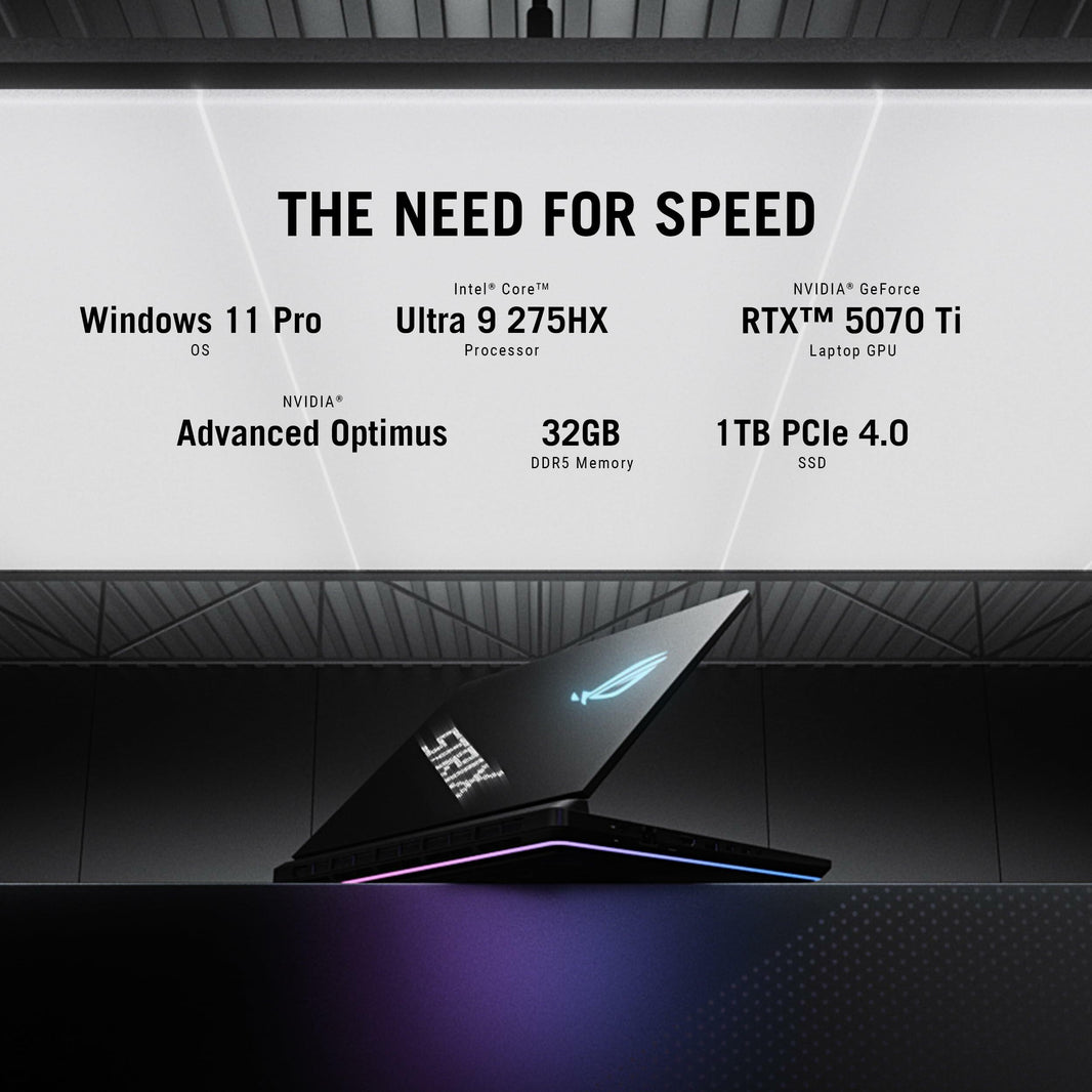 ASUS ROG Strix Scar- 18" GeForce RTX 5070 Ti Laptop GPU - Intel Core Ultra 9 275HX - 32GB Memory - 1 TB PCIe SSD - Windows 11 Pro - GAMING LAPTOP - 240 Hz (G835LR-XS96)