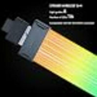 Lian Li Strimer Wireless 16-Pin GPU RGB Power Extension Cable, 2.4GHz Wireless Lighting Control, 370mm (14.56 in) 8 Light Guides, Controller Required (Not Included) (PW16-81W)